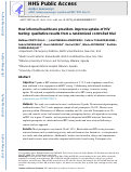 Cover page: How informal healthcare providers improve uptake of HIV testing: qualitative results from a randomized controlled trial