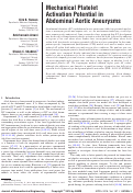 Cover page: Mechanical Platelet Activation Potential in Abdominal Aortic Aneurysms