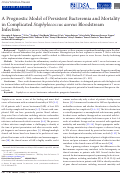 Cover page: A Prognostic Model of Persistent Bacteremia and Mortality in Complicated Staphylococcus aureus Bloodstream Infection