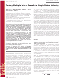 Cover page: Tuning Multiple Motor Travel via Single Motor Velocity