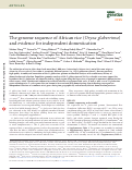 Cover page: The genome sequence of African rice (Oryza glaberrima) and evidence for independent domestication