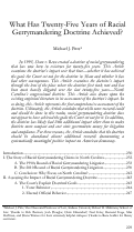 Cover page: What Has Twenty-Five Years of Racial Gerrymandering Doctrine Achieved?