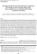 Cover page: Divergent Six Month Functional Recovery Trajectories and Predictors after Traumatic Brain Injury: Novel Insights from the Citicoline Brain Injury Treatment Trial Study.