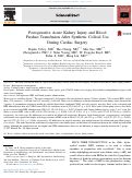 Cover page: Postoperative Acute Kidney Injury and Blood Product Transfusion After Synthetic Colloid Use During Cardiac Surgery.