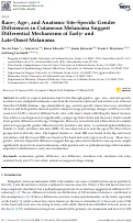 Cover page: Race-, Age-, and Anatomic Site-Specific Gender Differences in Cutaneous Melanoma Suggest Differential Mechanisms of Early- and Late-Onset Melanoma