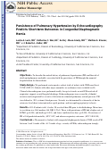 Cover page: Persistence of Pulmonary Hypertension by Echocardiography Predicts Short-Term Outcomes in Congenital Diaphragmatic Hernia