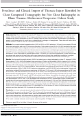 Cover page: Prevalence and Clinical Import of Thoracic Injury Identified by Chest Computed Tomography but Not Chest Radiography in Blunt Trauma: Multicenter Prospective Cohort Study.