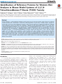 Cover page: Identification of Reference Proteins for Western Blot Analyses in Mouse Model Systems of 2,3,7,8-Tetrachlorodibenzo-P-Dioxin (TCDD) Toxicity