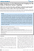 Cover page: High Resolution In Vivo Bioluminescent Imaging for the Study of Bacterial Tumour Targeting