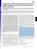 Cover page: Anthropogenic habitat alteration leads to rapid loss of adaptive variation and restoration potential in wild salmon populations