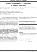 Cover page: Fracture Dislocation C6 to C7: Importance of Adequate Radiolographs