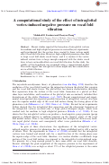 Cover page: A computational study of the effect of intraglottal vortex-induced negative pressure on vocal fold vibration