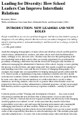 Cover page: Leading for Diversity: How School Leaders Promote Positive Interethnic Relations