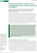Cover page: Training the physician-scientist: views from program directors and aspiring young investigators.