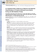 Cover page: A longitudinal study of measures of objective and subjective sleep disturbance in patients with breast cancer before, during, and after radiation therapy.