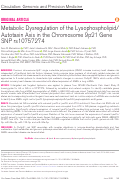 Cover page: Metabolic Dysregulation of the Lysophospholipid/autotaxin Axis in the Chromosome 9p21 Gene SNP rs10757274