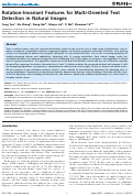 Cover page: Rotation-Invariant Features for Multi-Oriented Text Detection in Natural Images