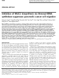 Cover page: Inhibition of MUC1 biosynthesis via threonyl-tRNA synthetase suppresses pancreatic cancer cell migration