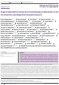 Cover page: Gaps in biomedical research in frontotemporal dementia: A call for diversity and disparities focused research