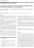 Cover page: Social Contact Frequency and Pain among Older Adults with HIV: An Ecological Momentary Assessment Study