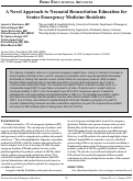 Cover page: A Novel Approach to Neonatal Resuscitation Education for Senior Emergency Medicine Residents