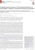 Cover page: Complete Genome Sequence of Thermoanaerobacterium sp. Strain RBIITD, a Butyrate- and Butanol-Producing Thermophile