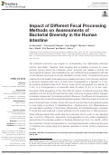 Cover page: Impact of Different Fecal Processing Methods on Assessments of Bacterial Diversity in the Human Intestine