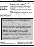 Cover page: Accuracy of Point-of-care Ultrasound in Diagnosing Acute Appendicitis During Pregnancy