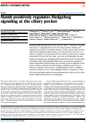 Cover page: Numb positively regulates Hedgehog signaling at the ciliary pocket