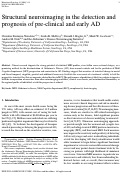 Cover page: Structural Neuroimaging in the Detection and Prognosis of Pre‐Clinical and Early AD