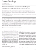 Cover page: Statistical considerations on prognostic models for glioma