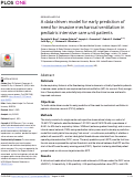 Cover page: A data-driven model for early prediction of need for invasive mechanical ventilation in pediatric intensive care unit patients.