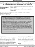 Cover page: Staff Perceptions of an On-site Clinical Pharmacist Program in an Academic Emergency Department after One Year