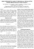 Cover page: FIRST EXPERIMENTAL RESULTS FROM DEGAS, THE QUANTUM LIMITED BRIGHTNESS ELECTRON SOURCE