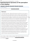 Cover page: Spatiotemporal dynamics of the perception of dot displays