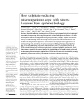 Cover page: How sulphate-reducing microorganisms cope with stress: Lessons from systems biology