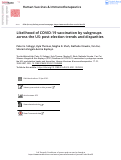 Cover page: Likelihood of COVID-19 vaccination by subgroups across the US: post-election trends and disparities