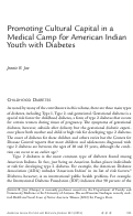 Cover page: Promoting Cultural Capital in a Medical Camp for American Indian Youth with Diabetes