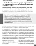 Cover page: Astroglial toxicity promotes synaptic degeneration in the thalamocortical circuit in frontotemporal dementia with GRN mutations
