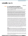 Cover page: A computational pipeline for functional gene discovery.