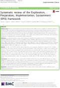 Cover page: Systematic review of the Exploration, Preparation, Implementation, Sustainment (EPIS) framework