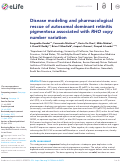 Cover page: Disease modeling and pharmacological rescue of autosomal dominant retinitis pigmentosa associated with RHO copy number variation