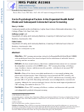 Cover page: Socio-psychological factors in the Expanded Health Belief Model and subsequent colorectal cancer screening