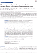 Cover page: Microenergy acoustic pulse therapy restores function and structure of pelvic floor muscles after simulated birth injury