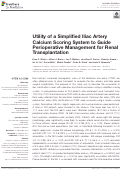 Cover page: Utility of a Simplified Iliac Artery Calcium Scoring System to Guide Perioperative Management for Renal Transplantation.