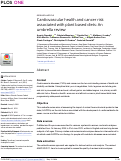 Cover page: Cardiovascular health and cancer risk associated with plant based diets: An umbrella review.