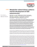 Cover page: Metabolite-related dietary patterns and the development of islet autoimmunity