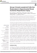Cover page: Group 2 Innate Lymphoid Cells Are Redundant in Experimental Renal Ischemia-Reperfusion Injury