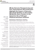 Cover page: Whole-Genome Resequencing and Pan-Transcriptome Reconstruction Highlight the Impact of Genomic Structural Variation on Secondary Metabolite Gene Clusters in the Grapevine Esca Pathogen <i>Phaeoacremonium minimum</i>.