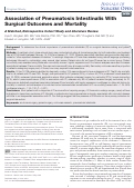 Cover page: Association of Pneumatosis Intestinalis With Surgical Outcomes and Mortality: A Matched, Retrospective Cohort Study and Literature Review